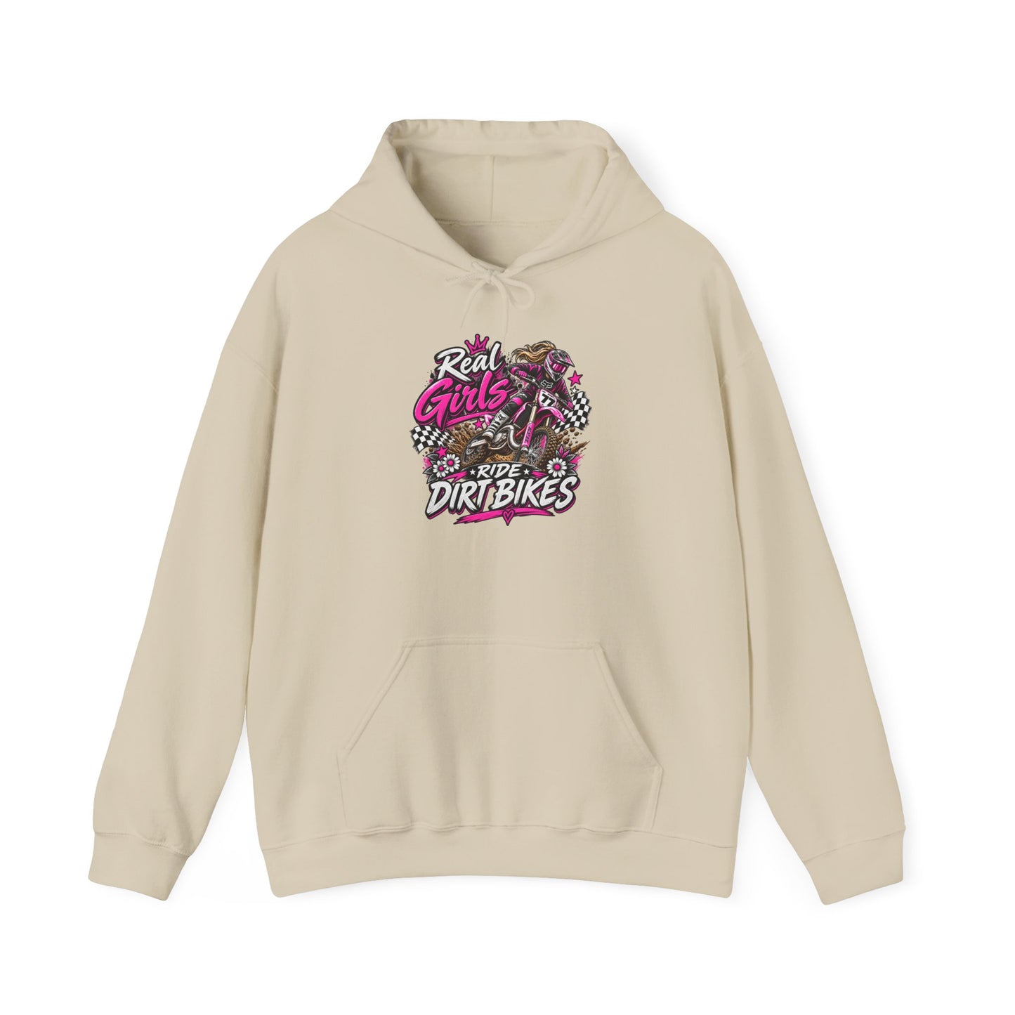 Women’s 'Real Girls Ride Dirtbikes' Hoodie — Girls Motocross Pullover