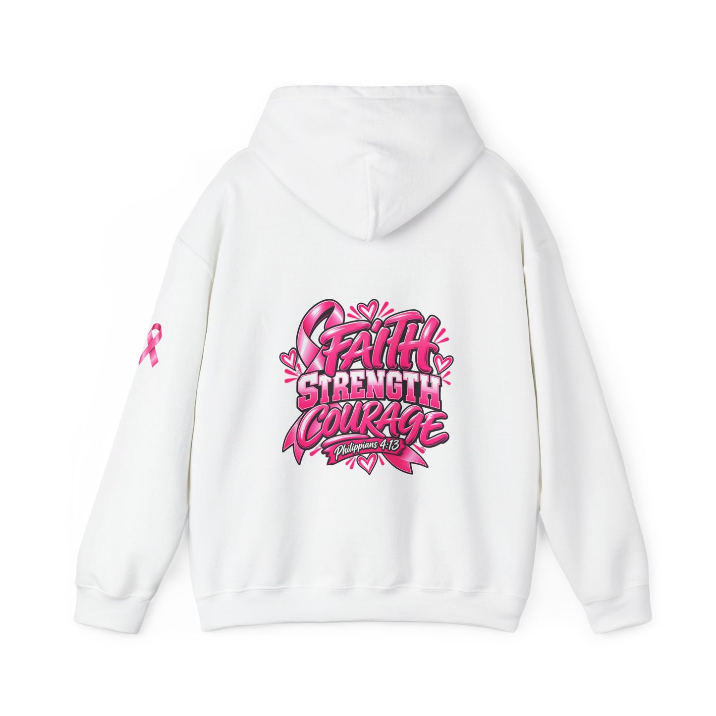 Breast Cancer Survivor Hoodie — “Cancer Picked the Wrong Girl” / Faith Strength Courage