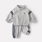 Infant and Toddler Stand Collar Zipper TopBoy Side Stripe Elastic Cuffed Sweatpants
