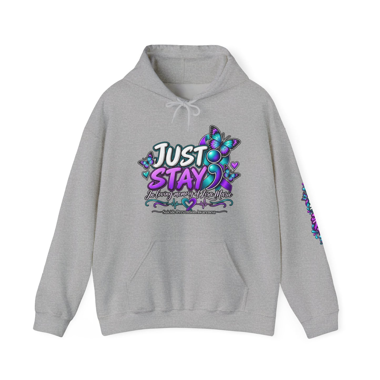Inspirational Hoodie — "Just Stay" & "Your Story Isn't Over" Motivational Pullover