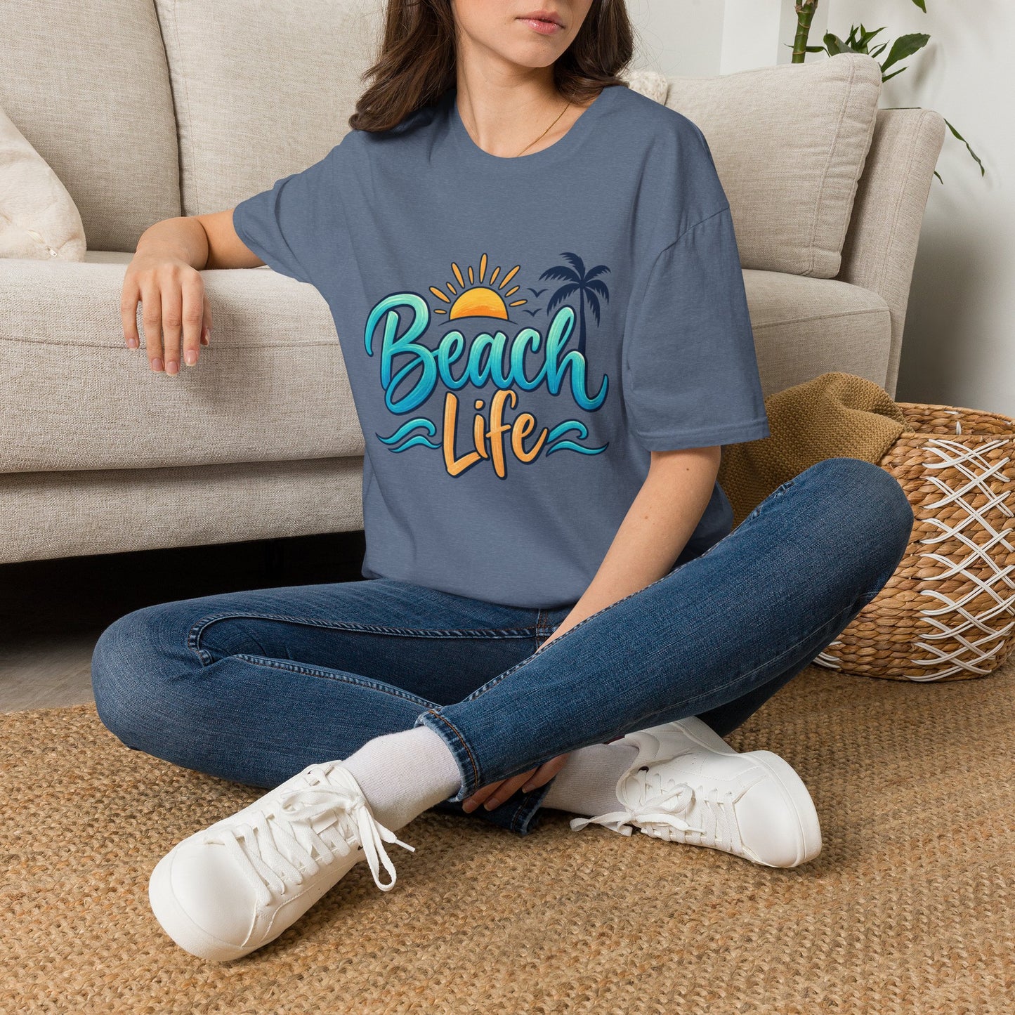 Beach Life T‑Shirt — Retro Sun & Palm Vacation Tee