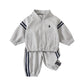 Infant and Toddler Stand Collar Zipper TopBoy Side Stripe Elastic Cuffed Sweatpants