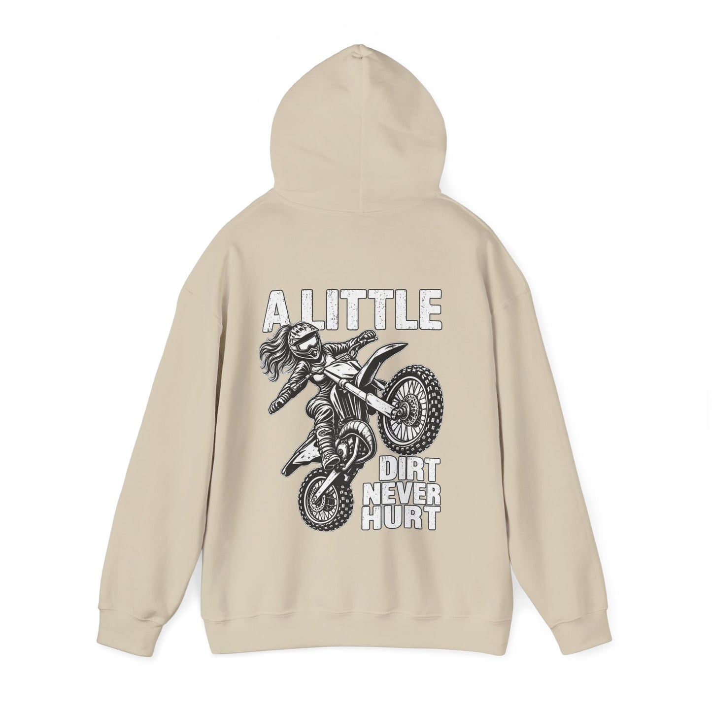 Women’s Motocross Hoodie – “Real Girls Let ‘Er Eat / A Little Dirt Never Hurt” Dirt Bike Pullover
