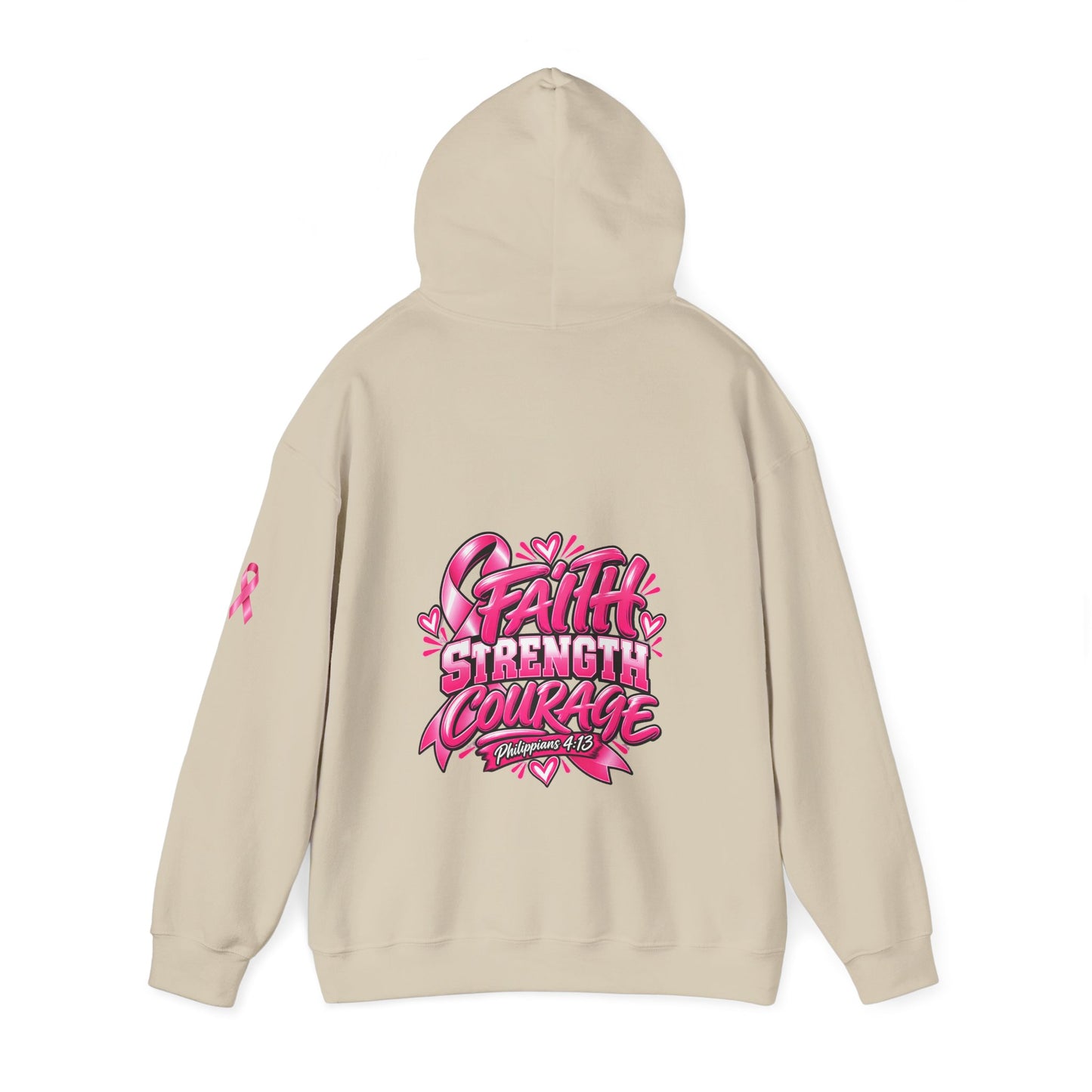 Breast Cancer Survivor Hoodie — “Cancer Picked the Wrong Girl” / Faith Strength Courage