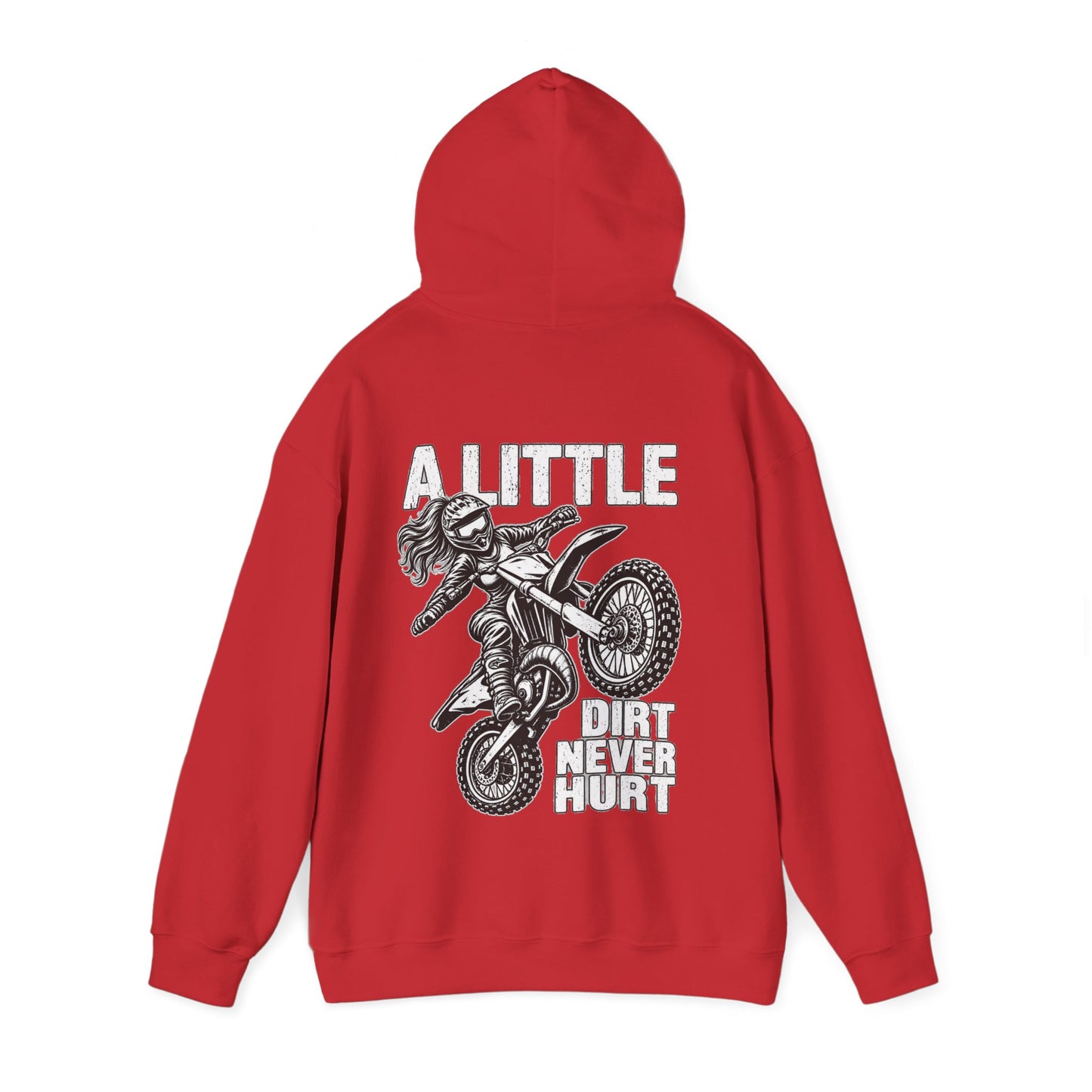 Women’s Motocross Hoodie – “Real Girls Let ‘Er Eat / A Little Dirt Never Hurt” Dirt Bike Pullover