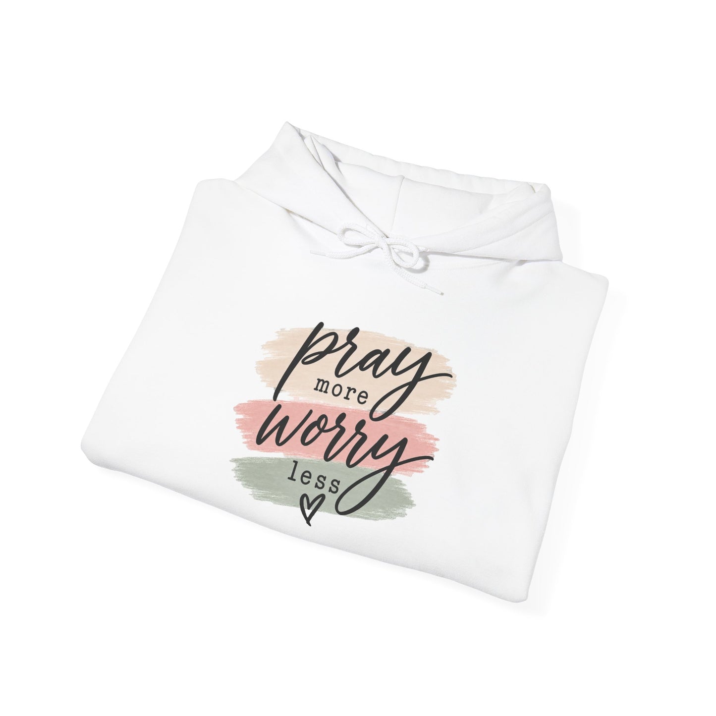 Prayer Hoodie - "Pray More Worry Less" Inspirational Christian Pullover
