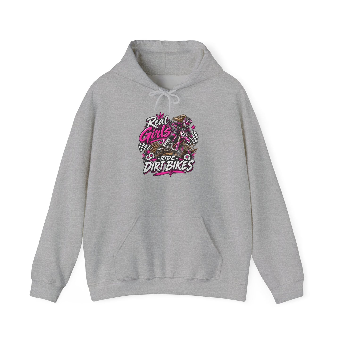 Women’s 'Real Girls Ride Dirtbikes' Hoodie — Girls Motocross Pullover