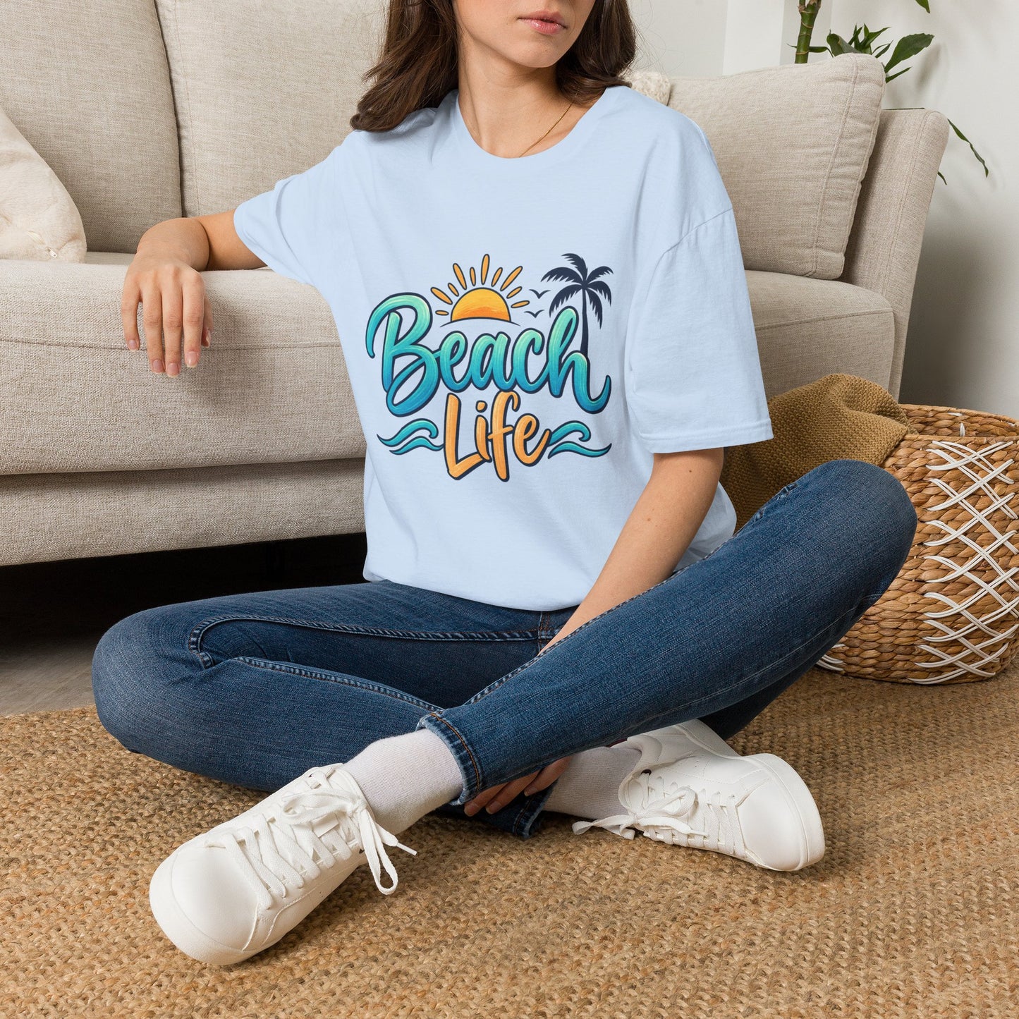 Beach Life T‑Shirt — Retro Sun & Palm Vacation Tee