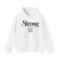 Strong Because of Jesus Hoodie - Christian Faith Inspirational Pullover