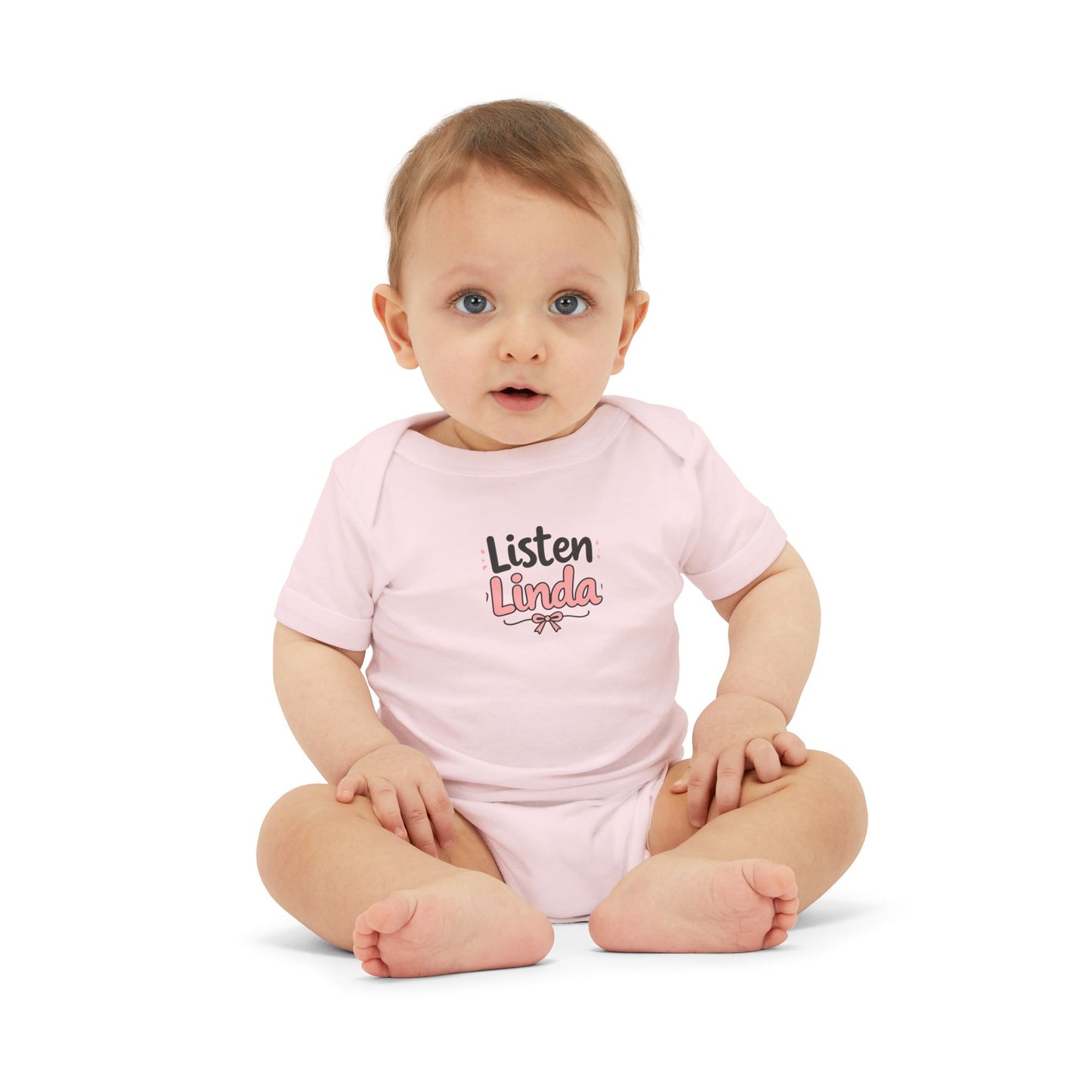 Infant Onesie - "Listen Linda" Cute Script Baby Bodysuit
