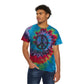 Good Vibes Tie-Dye Tee — Pastel Spiral Peace Sign T-Shirt