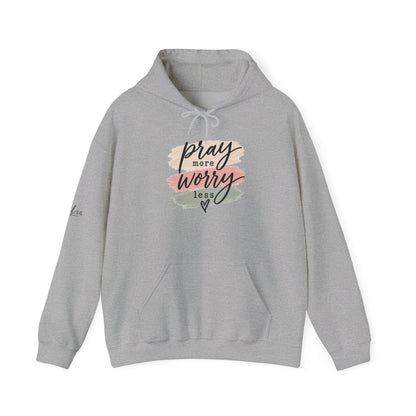 Prayer Hoodie - "Pray More Worry Less" Inspirational Christian Pullover