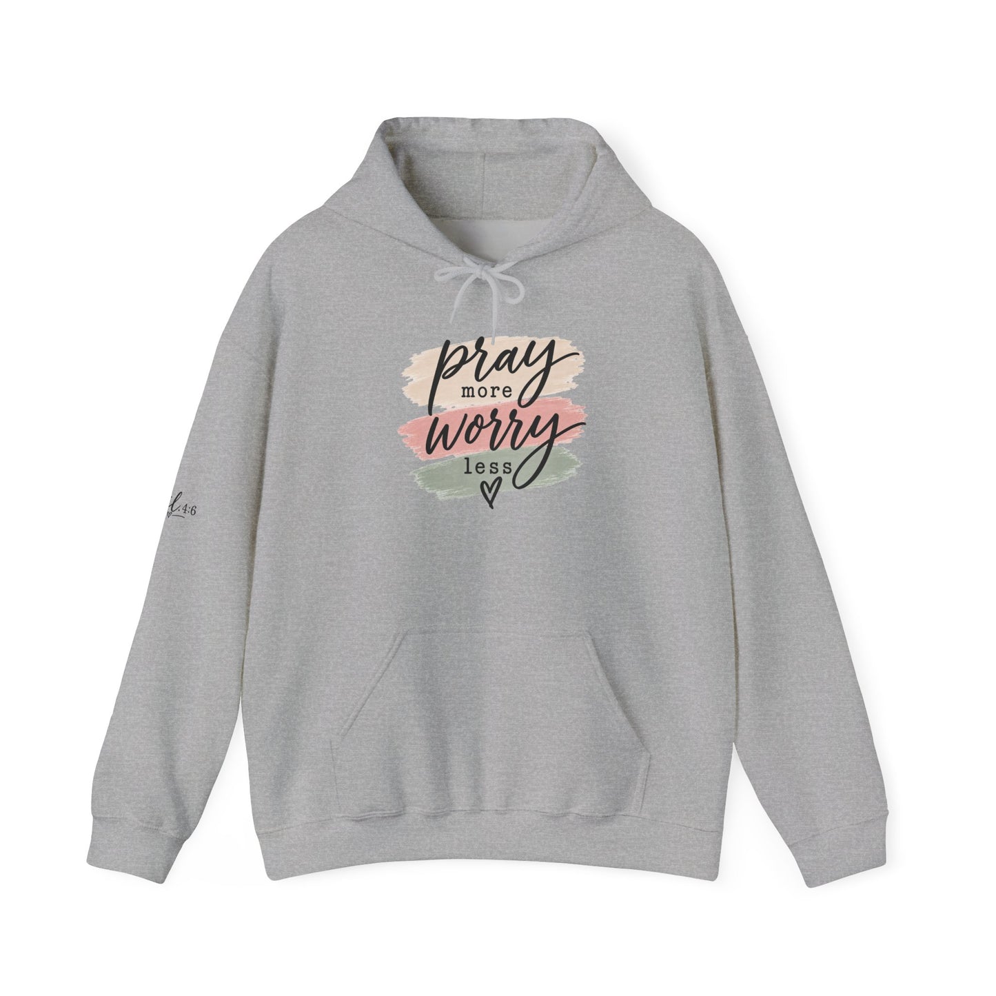 Prayer Hoodie - "Pray More Worry Less" Inspirational Christian Pullover