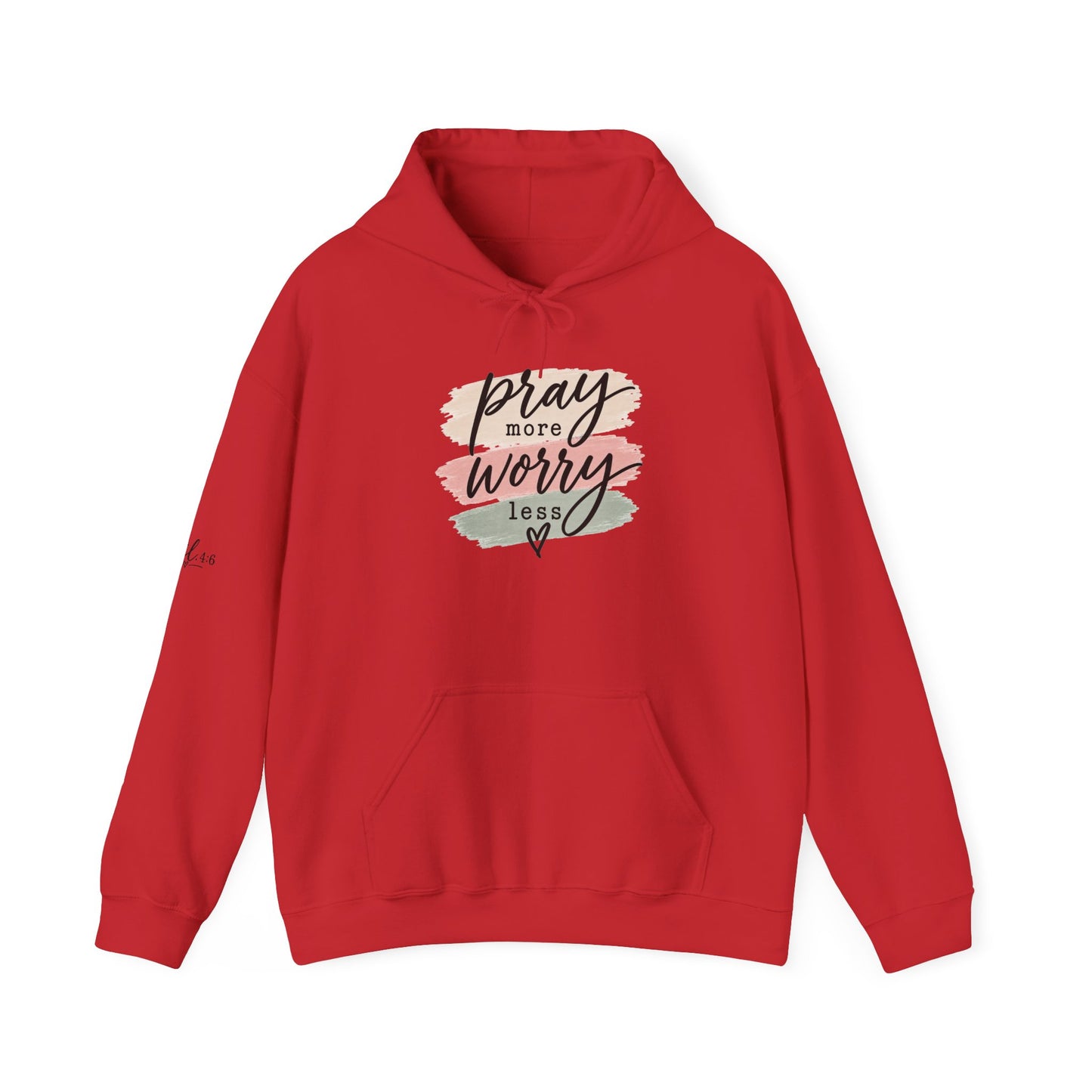 Prayer Hoodie - "Pray More Worry Less" Inspirational Christian Pullover