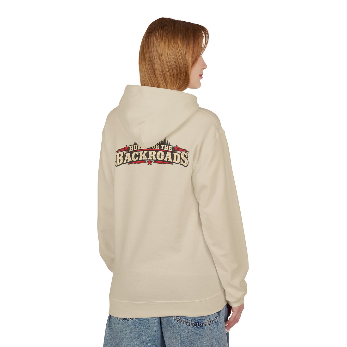 Hoodie — 'Built on the Backroads' Jimmy Riggs Vintage Truck Graphic