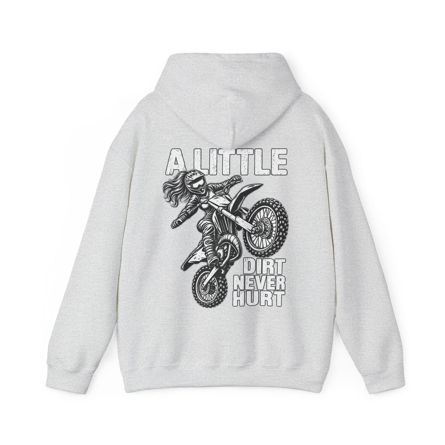 Women’s Motocross Hoodie – “Real Girls Let ‘Er Eat / A Little Dirt Never Hurt” Dirt Bike Pullover
