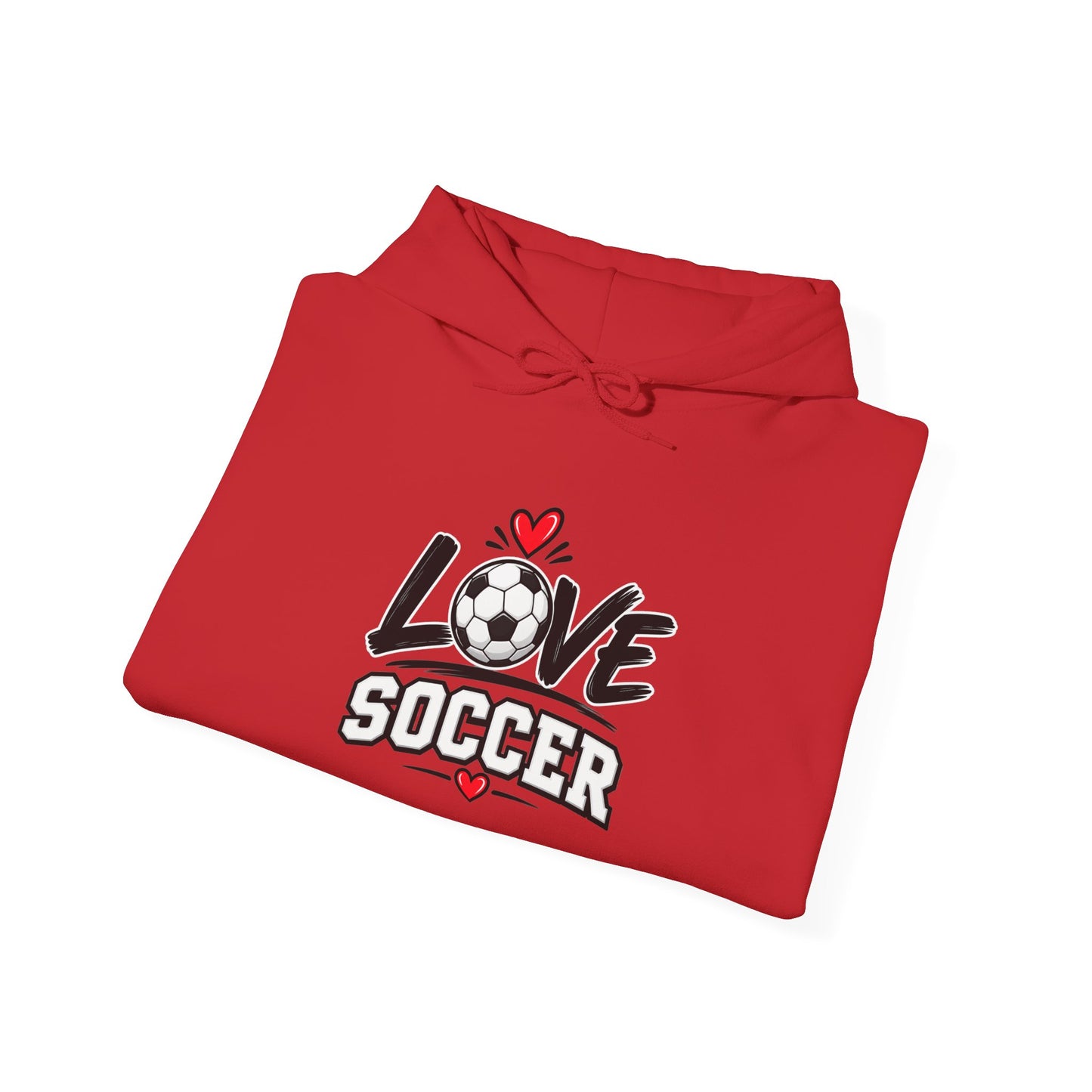 Soccer Love Hoodie – 'Love Soccer' Heart & Ball Graphic Hooded Sweatshirt