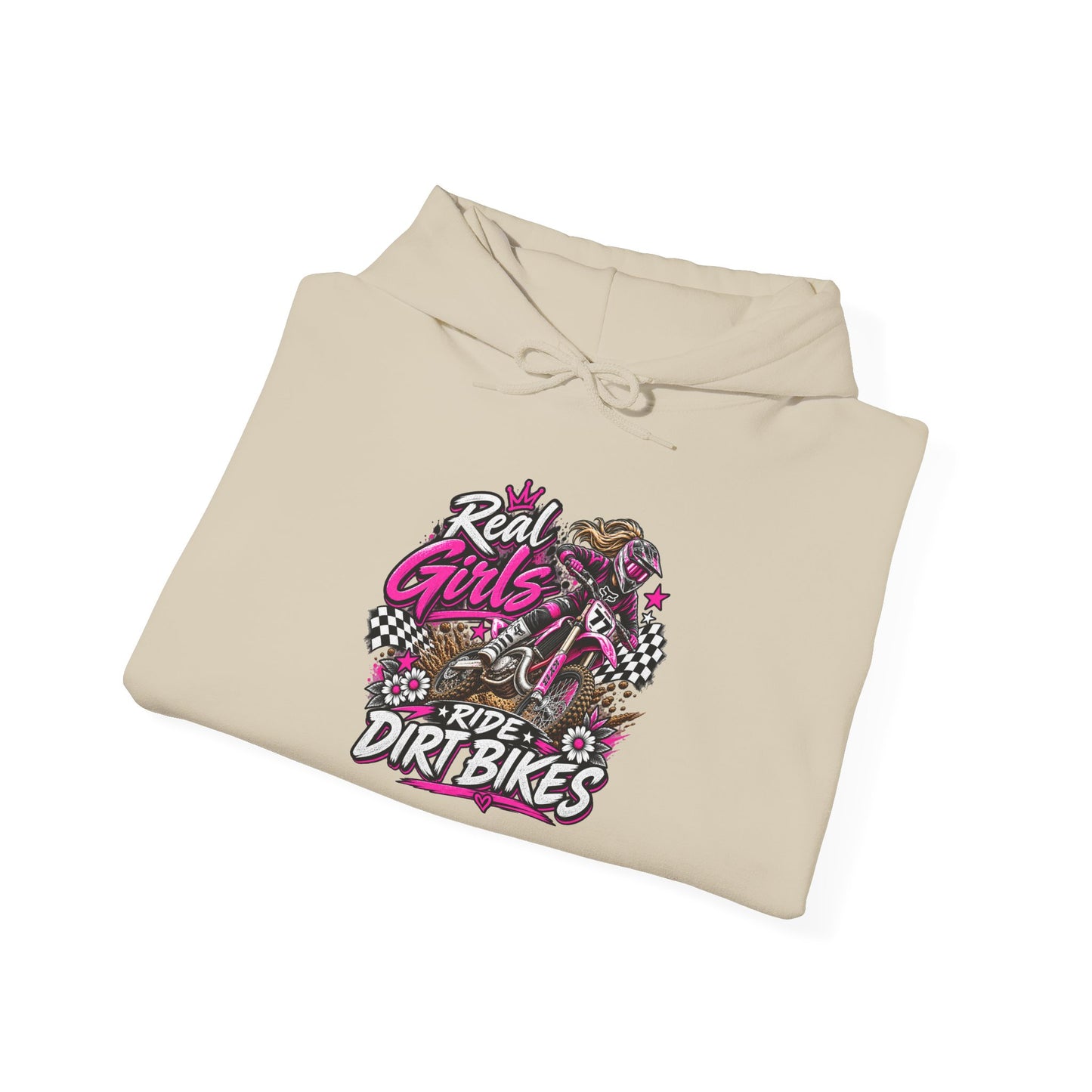 Women’s 'Real Girls Ride Dirtbikes' Hoodie — Girls Motocross Pullover